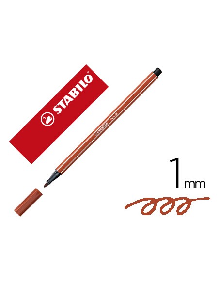 Rotulador stabilo acuarelable pen 68 siena tostado punta gruesa 1mm