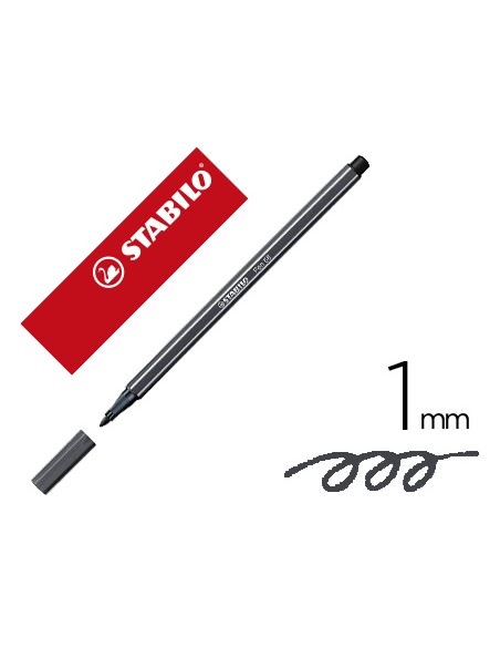 Rotulador stabilo acuarelable pen 68 gris paynes punta gruesa 1mm