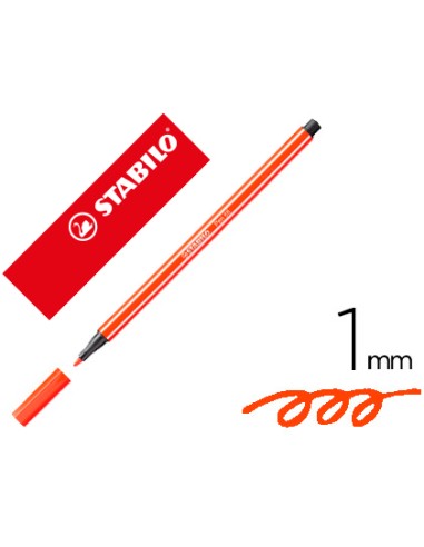 Rotulador stabilo acuarelable pen 68 bermellon punta gruesa 1mm