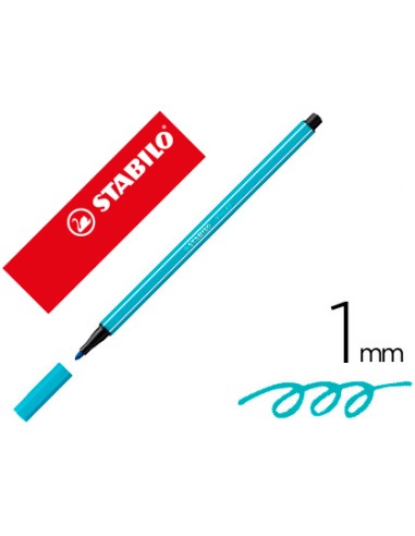 Rotulador stabilo acuarelable pen 68 azul cobalto punta gruesa 1mm