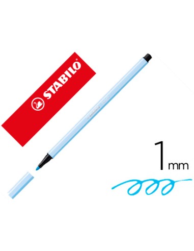 Rotulador stabilo acuarelable pen 68 azul claro punta gruesa 1mm