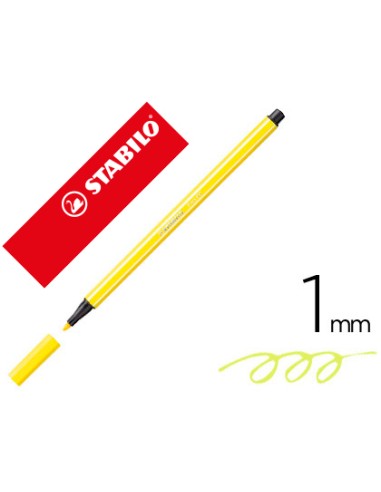 Rotulador stabilo acuarelable pen 68 amarillo limon punta gruesa 1mm