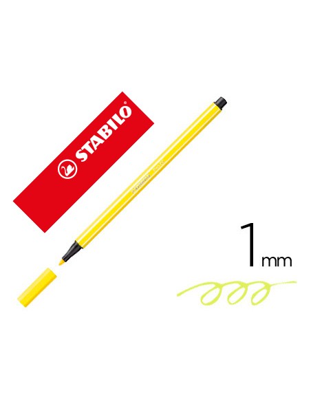Rotulador stabilo acuarelable pen 68 amarillo limon punta gruesa 1mm