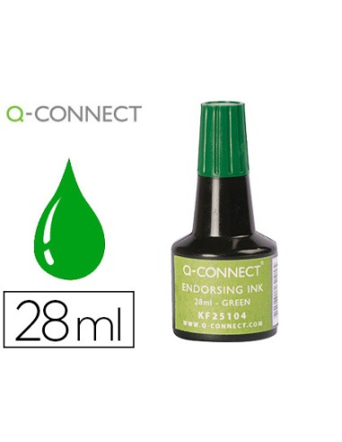 Tinta tampon q connect verde bote 28 ml