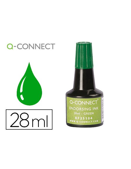 Tinta tampon q connect verde bote 28 ml