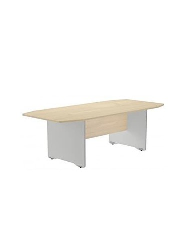 Mesa de reunion rocada meeting 3003atw04 estructura columna doble acero blanco tablero madera blanco