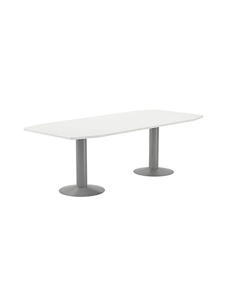 Mesa de reunion rocada meeting 3003at04 estructura columna doble acero gris tablero madera blanco Mesa de reunion rocada meeting 3003at04 estructura columna doble acero gris tablero madera blanco