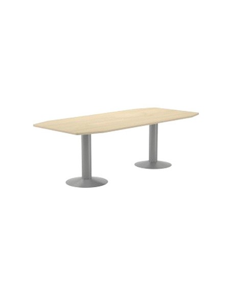 Mesa de reunion rocada meeting 3003at04 estructura columna doble acero gris tablero madera blanco Mesa de reunion rocada meeting 3003at04 estructura columna doble acero gris tablero madera blanco