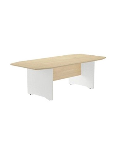 Mesa de reunion rocada meeting 3003aw04 estructura madera blanco tablero madera blanco 220x100x72 cm