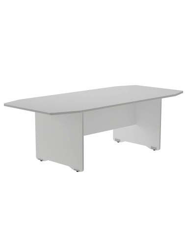 Mesa de reunion rocada meeting 3003ab02 estructura madera gris aluminio tablero madera gris 220x100x72 cm