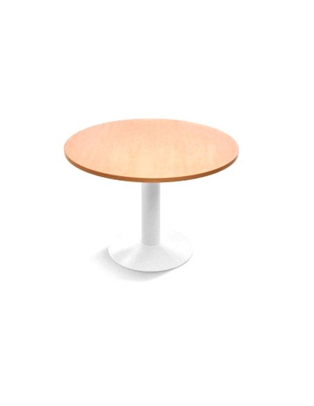 Mesa de reunion rocada meeting 3006atw04 estructura columna acero blanco tablero madera blanco 120 cm diametro Mesa de reunion rocada meeting 3006atw04 estructura columna acero blanco tablero madera blanco 120 cm diametro