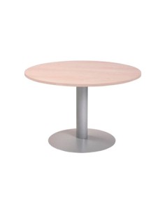 Mesa de reunion rocada meeting 3006at02 estructura columna acero gris tablero madera gris 120 cm diametro