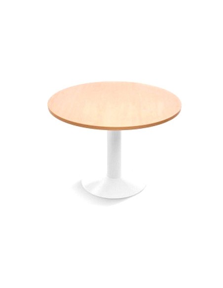 Mesa de reunion rocada meeting 3005atw01 estructura columna acero blanco tablero madera haya 100 cm diametro Mesa de reunion rocada meeting 3005atw01 estructura columna acero blanco tablero madera haya 100 cm diametro