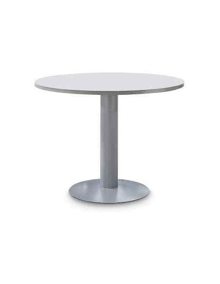 Mesa de reunion rocada meeting 3005at02 estructura columna acero gris tablero madera gris 100 cm diametro Mesa de reunion rocada meeting 3005at02 estructura columna acero gris tablero madera gris 100 cm diametro