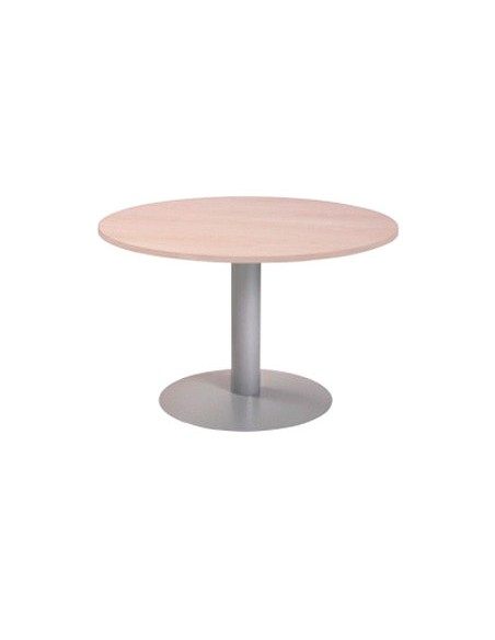 Mesa de reunion rocada meeting 3005at02 estructura columna acero gris tablero madera gris 100 cm diametro Mesa de reunion rocada meeting 3005at02 estructura columna acero gris tablero madera gris 100 cm diametro