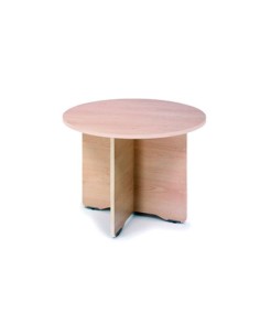 Mesa de reunion rocada meeting 3005ab02 estructura madera gris aluminio en aspas tablero gris 100 cm diametro