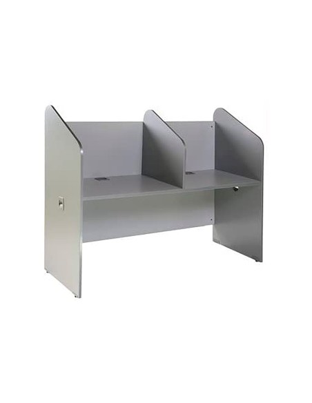Mesa centro de llamadas rocada doble serie welcome 166x132x65 cm acabado ab02 aluminio gris