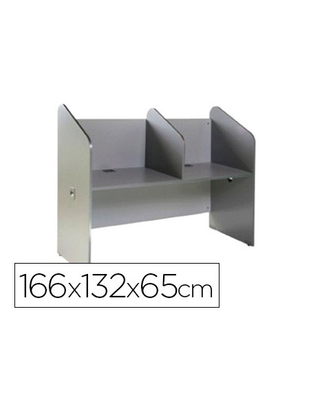 Mesa centro de llamadas rocada doble serie welcome 166x132x65 cm acabado ab02 aluminio gris