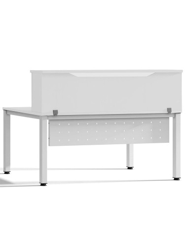 Mostrador de altillo rocada valido para mesas work metal executive 200x30x40 cm acabado aw04 blanco blanco