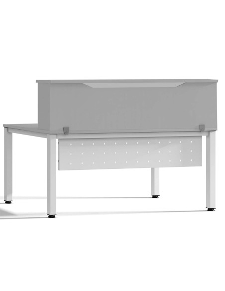 Mostrador de altillo rocada valido para mesas work metal executive 200x30x40 cm acabado an02 gris gris