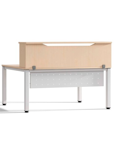 Mostrador de altillo rocada valido para mesas work metal executive 200x30x40 cm acabado aa01 haya haya