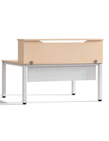 Mostrador de altillo rocada valido para mesas work metal executive 200x30x40 cm acabado aa01 haya haya