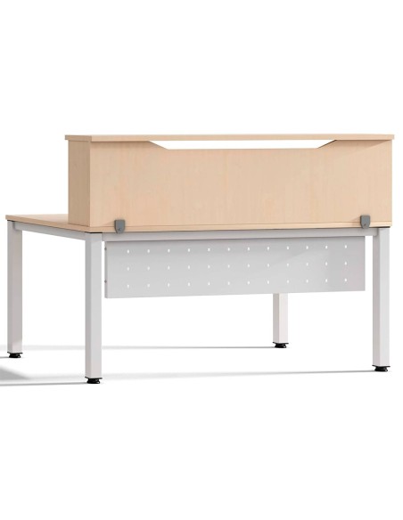 Mostrador de altillo rocada valido para mesas work metal executive 180x30x40 cm acabado aa01 haya haya