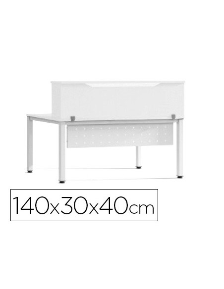 Mostrador de altillo rocada valido para mesas work metal executive 140x30x40 cm acabado aw04 blanco blanco