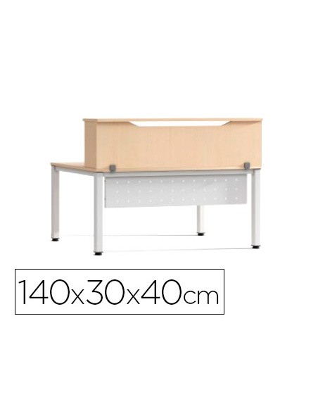 Mostrador de altillo rocada valido para mesas work metal executive 140x30x40 cm acabado aa01 haya haya