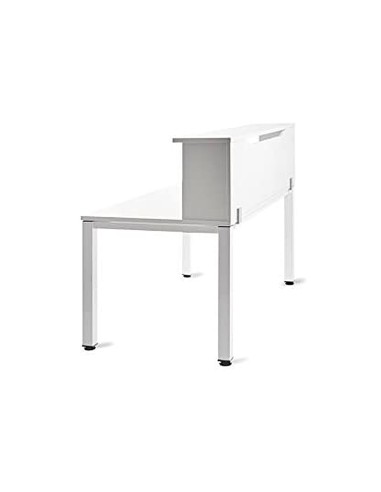 Mostrador de altillo rocada valido para mesas work metal executive 120x30x40 cm acabado aw04 blanco blanco