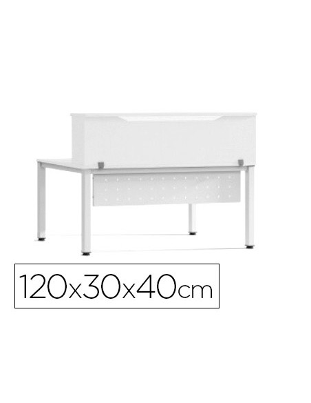 Mostrador de altillo rocada valido para mesas work metal executive 120x30x40 cm acabado aw04 blanco blanco