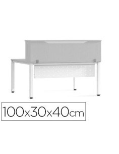 Mostrador de altillo rocada valido para mesas work metal executive 100x30x40 cm acabado aw04 blanco blanco