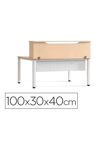 Mostrador de altillo rocada valido para mesas work metal executive 100x30x40 cm acabado aa01 haya haya