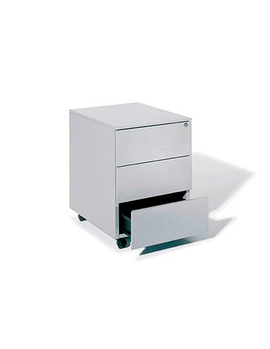 Cajonera metalica rocada con tres cajones serie store 53x42x58 cm acabado ac00 gris gris