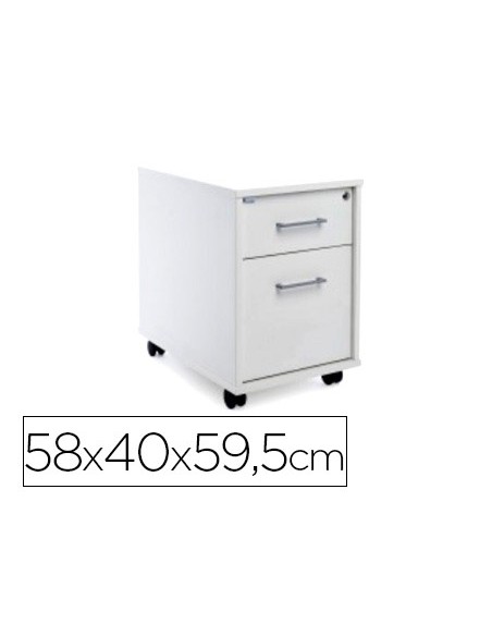 Cajonera rocada con dos cajones serie store 58x40x595 cm acabado aw04 blanco blanco