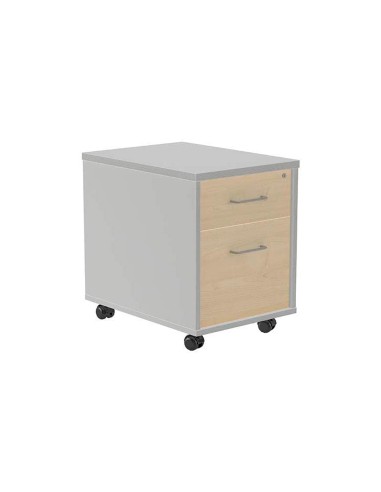 Cajonera rocada con dos cajones serie store 58x40x595 cm acabado ab04 aluminio blanco