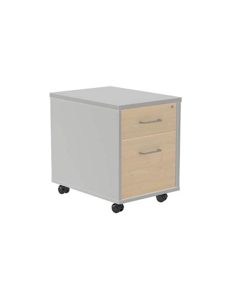 Cajonera rocada con dos cajones serie store 58x40x595 cm acabado ab04 aluminio blanco