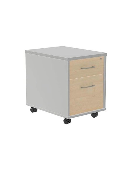 Cajonera rocada con dos cajones serie store 58x40x595 cm acabado ab02 aluminio gris