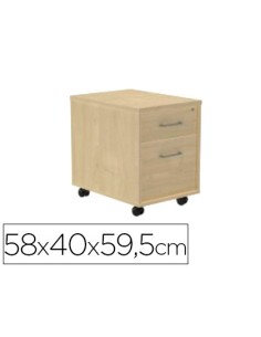 Cajonera rocada con dos cajones serie store 58x40x595 cm acabado aa01 haya haya