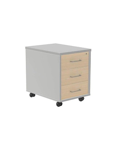 Cajonera rocada con tres cajones serie store 58x40x595 cm acabado ab04 aluminio blanco