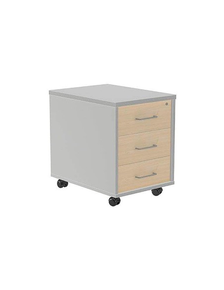 Cajonera rocada con tres cajones serie store 58x40x595 cm acabado ab04 aluminio blanco