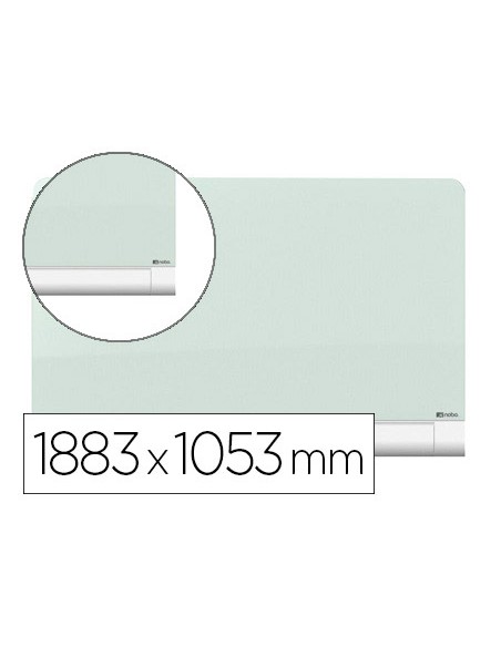 Pizarra blanca nobo diamond cristal magnetica esquinas redondas 1883x1053 mm