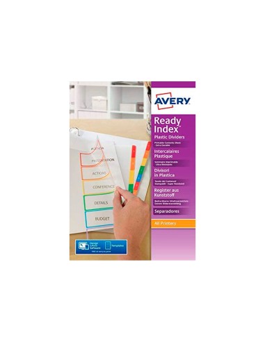 Separador avery polipropileno din a4 6 pestanas imprimibles