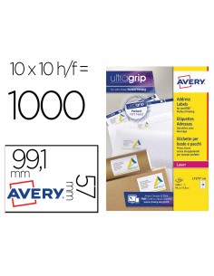 Etiqueta adhesiva avery blanca tamano 991x57 mm inkjet laser copiadora caja de 1000 unidades