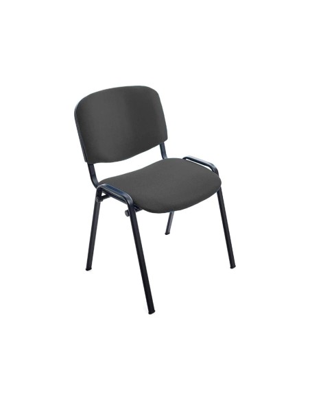 Silla rocada confidente estructura metalica tapizada en tela ignifuga negra 57x81x48 cm