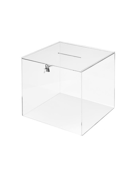 Urna electoral archivo 2000 cuadrada con llave metacrilato 3 mm 300x300x300 mm