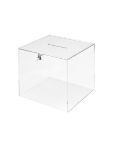 Urna electoral archivo 2000 cuadrada con llave metacrilato 3 mm 300x300x300 mm