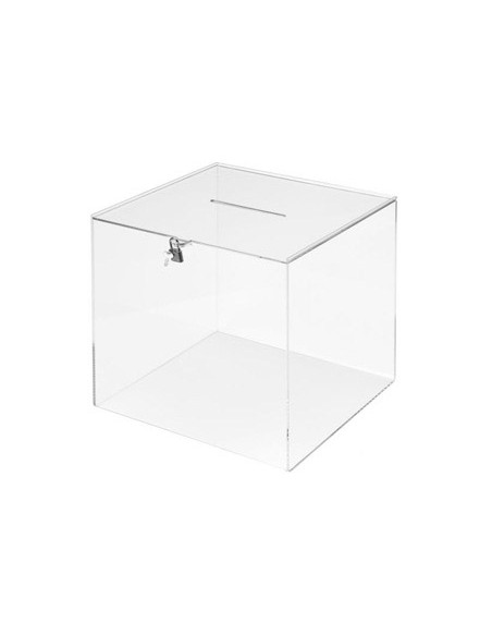 Urna electoral archivo 2000 cuadrada con llave metacrilato 3 mm 300x300x300 mm