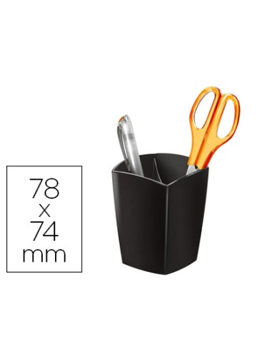 Cubilete portalapices cep negro opaco plastico magnetico 78x74x95 mm