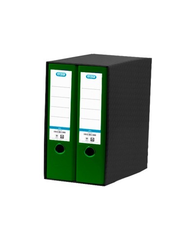 Modulo elba 2 archivadores de palanca din a4 con rado 2 anillas verde lomo de 80 mm